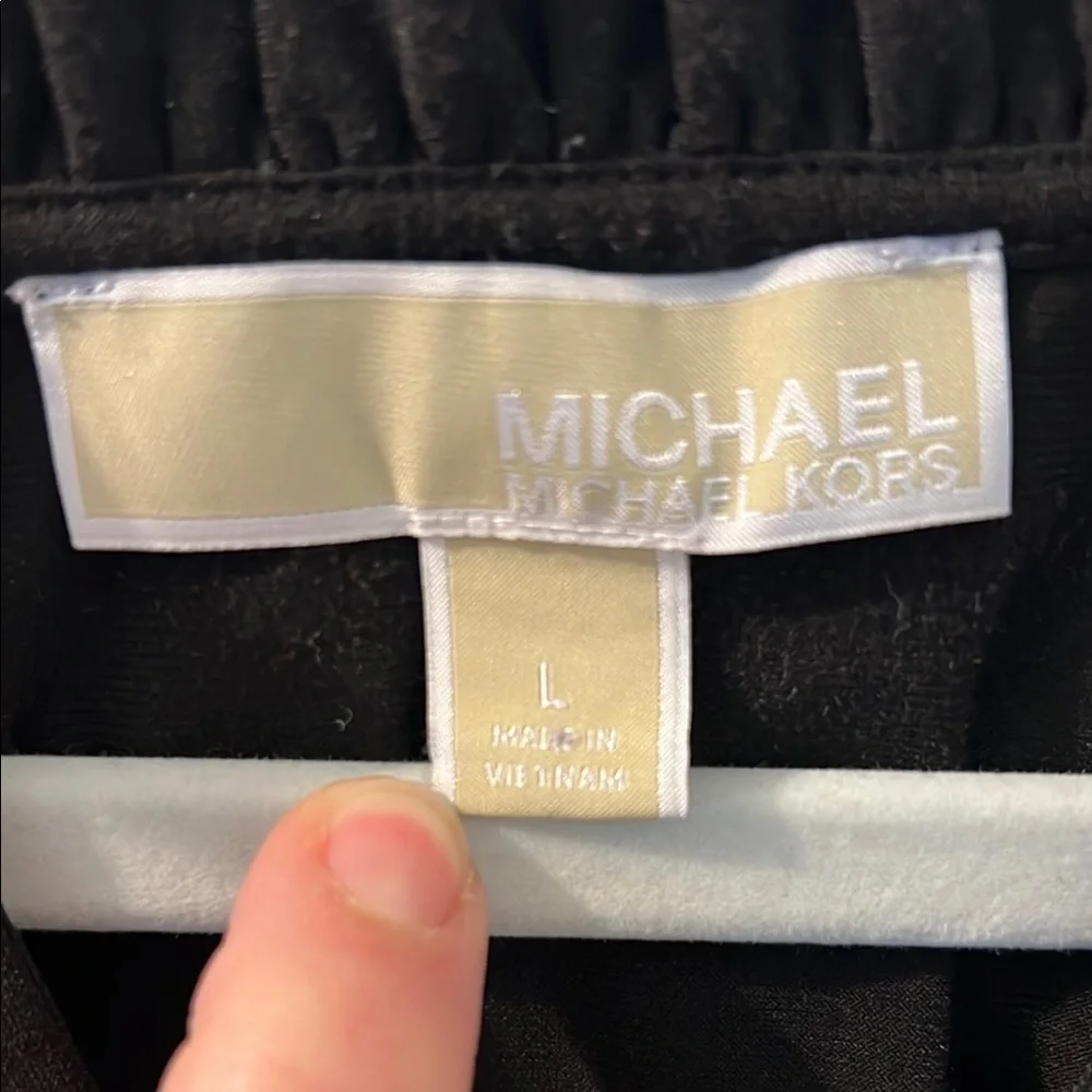 MICHAEL Michael Kors Black Shift Dress with Ruffle Details - Picture 2 of 6